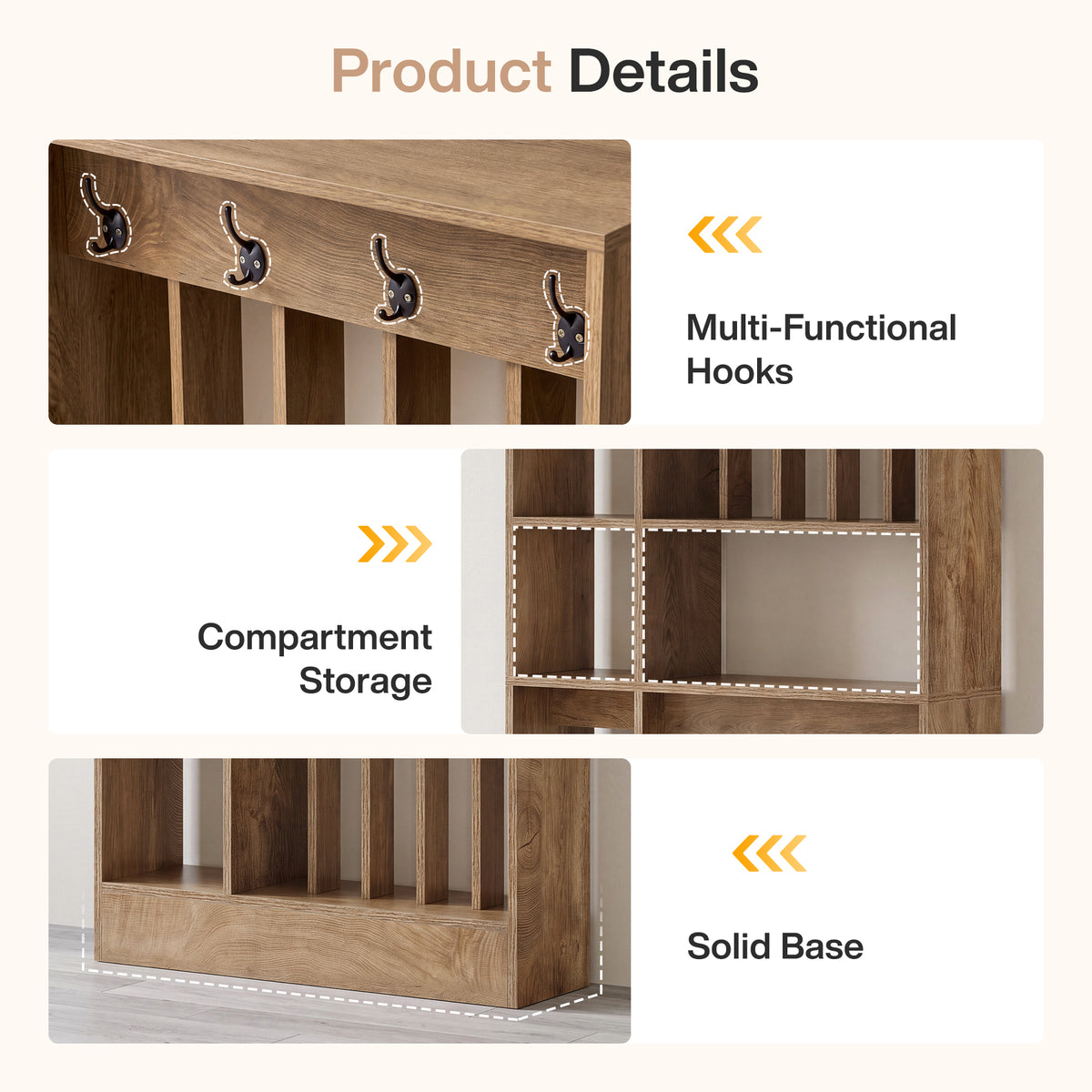 70.9" Room Divider with Shelves, Freestanding Wall Partition for Living Room, Bedroom
