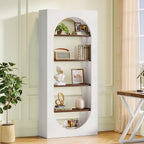 5 tire white arched bookshelf