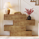 43.3" Asymmetrical Solid Wood Console Table, Rustic Sofa Table Industrial Accent Display Table for Living Room 3