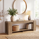 70.8" Entryway Console Table, Farmhouse Sofa Table Behind Couch with Shelf 3