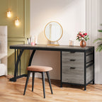 3-Drawer Makeup Vanity Desk, 59" Dressing Table with Reversible Drawers (Only Desk)