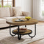 31" Coffee Table, 2 - Tier Center Table Cocktail Tea Table with Storage Shelf Tribesigns