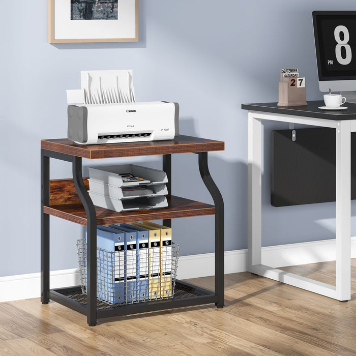 3-Shelf Printer Stand, Industrial Pinter Table Machine Stand for Home Office Tribesigns