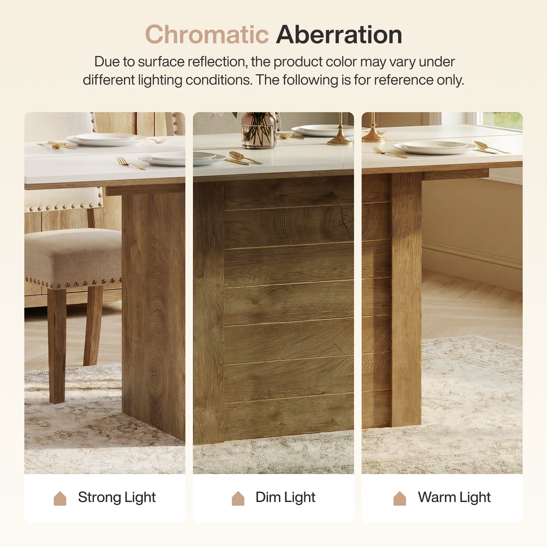 Tribesigns 55" Rectangular Dining Table, Farmhouse Kitchen Table for 4-6 People