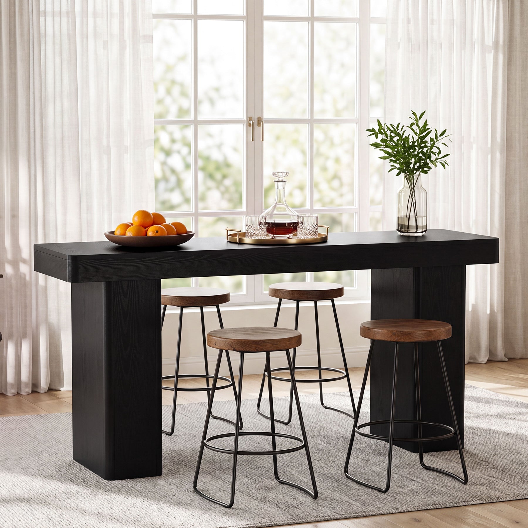 70.9" Bar Table, Modern Counter Height Home Pub Table for Dining Room