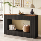 55" Console Table, Wood Entryway Table Sofa Table with Storage