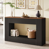55" Console Table, Wood Entryway Table Sofa Table with Storage 3