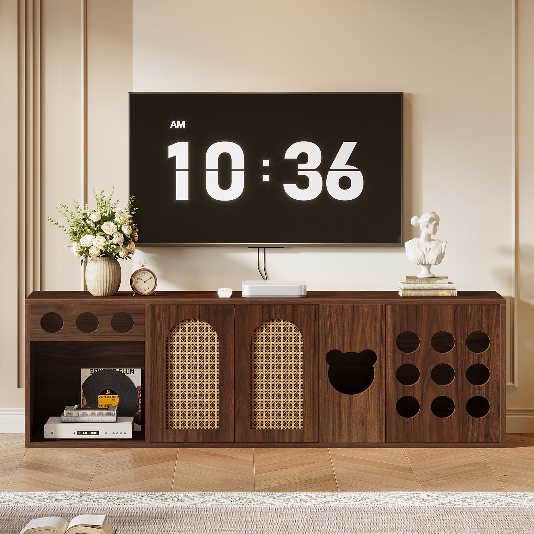 70.9" TV Stand, Extra Large Console Cabinet Entertainment Center