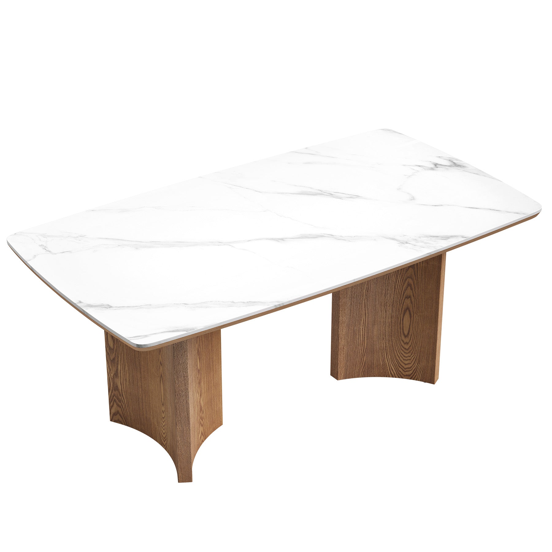 5.25 ft Conference Table, Office Meeting Table with Glossy Sintered Stone Tabletop