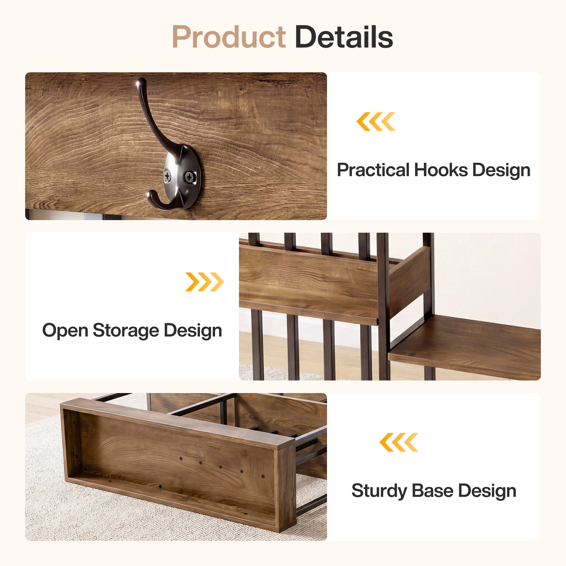 71.2" Wall Room Divider, Freestanding Wall Partition Screen with Metal Frame & MDF Shelves