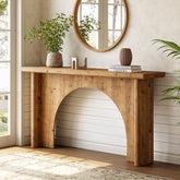 Solid Wood Console Table, 63" Entryway Sofa Table with Unique Arch Base 3