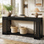 70.9" Console Table, Farmhouse 2-Tier Sofa Table with Vertical Stripe Legs