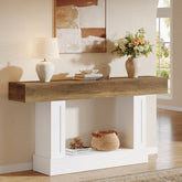 63" Console Table, Farmhouse 2-Tier Sofa Table for Living Room & Hallway 3