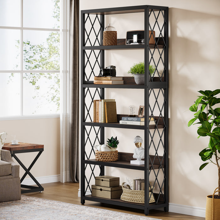 67" Book Shelf, 5-Tier Bookcase Storage Organizer with Open Shelves