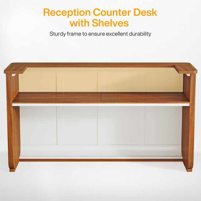 70.8" Reception Desk, Modern Front Counter Desk Retail Counter for Checkout