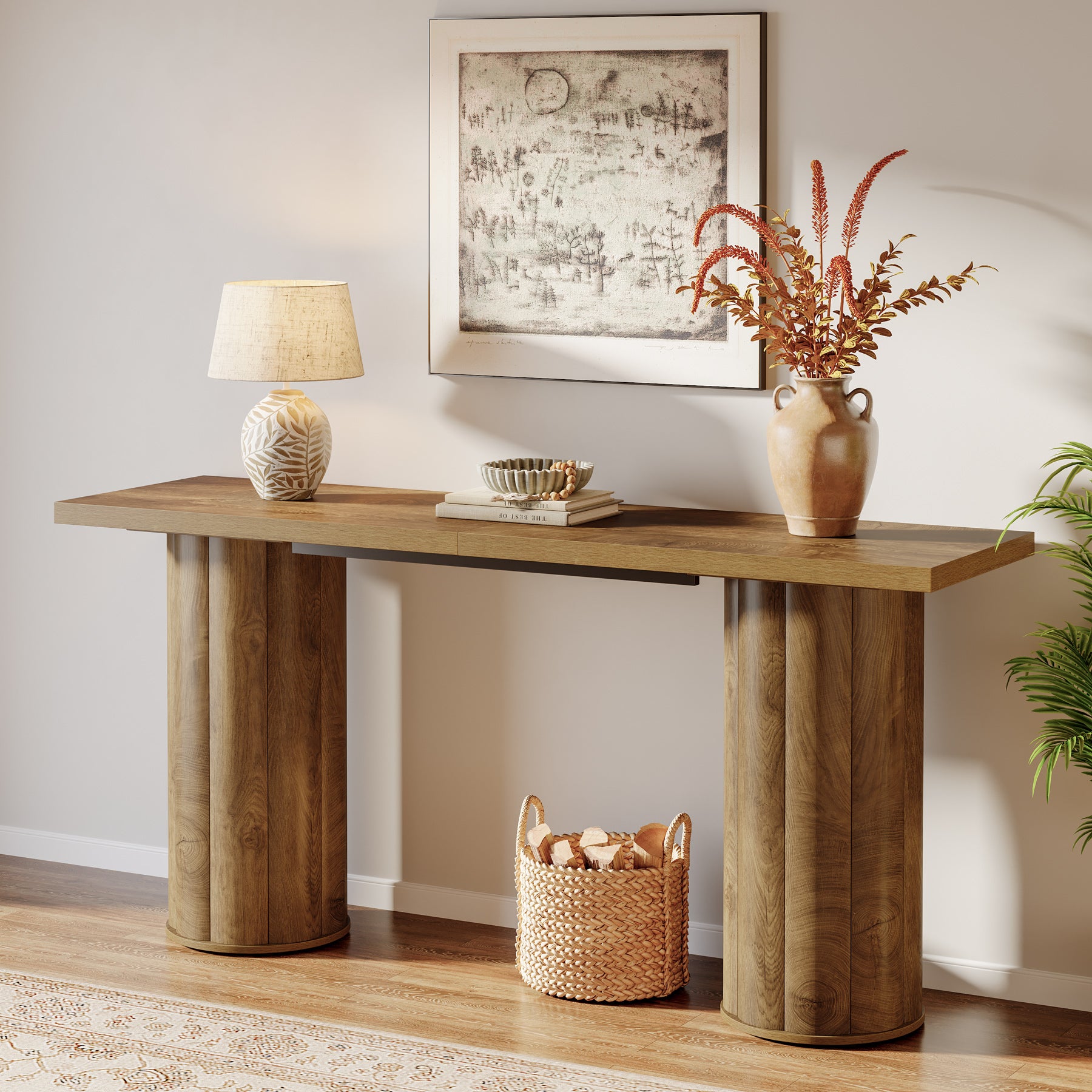 70.87" Console Table, Rectangular Sofa Entryway Table for Living Room