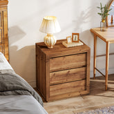 Solid Wood Farmhouse Nightstand, 3-Drawer 23.62"  Bedside Table with Storage 3