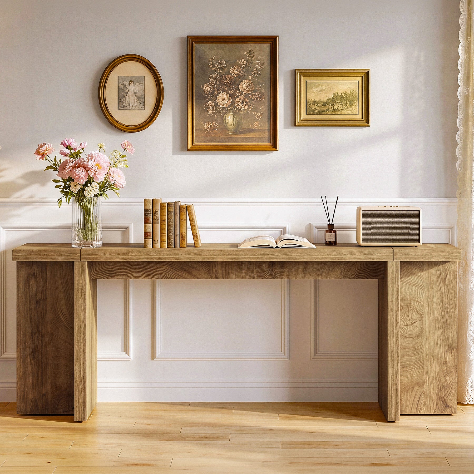 78.7" Extra Long Console Table, Entryway Table with Stable T-Shaped Legs and Long Tabletop