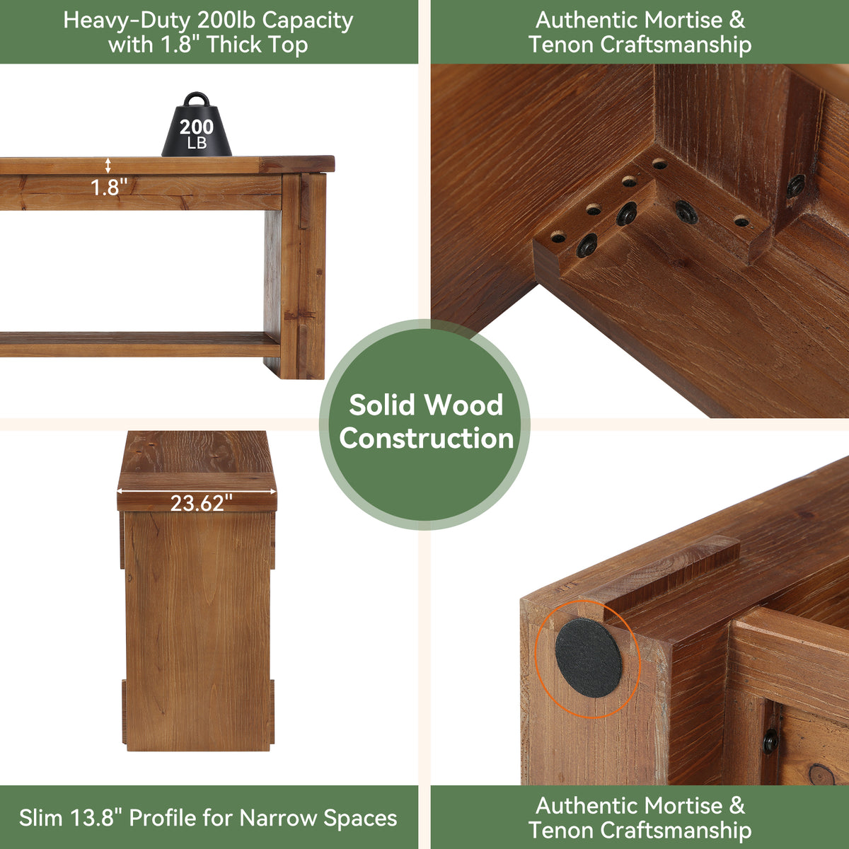 71" Farmhouse Solid Wood TV Stand for TVs Up to 75", 2-Tier Open Storage