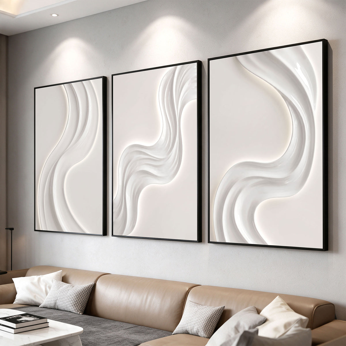 Tribesigns 24x36in Large Framed Modern Abstract Wall Art for Living Room