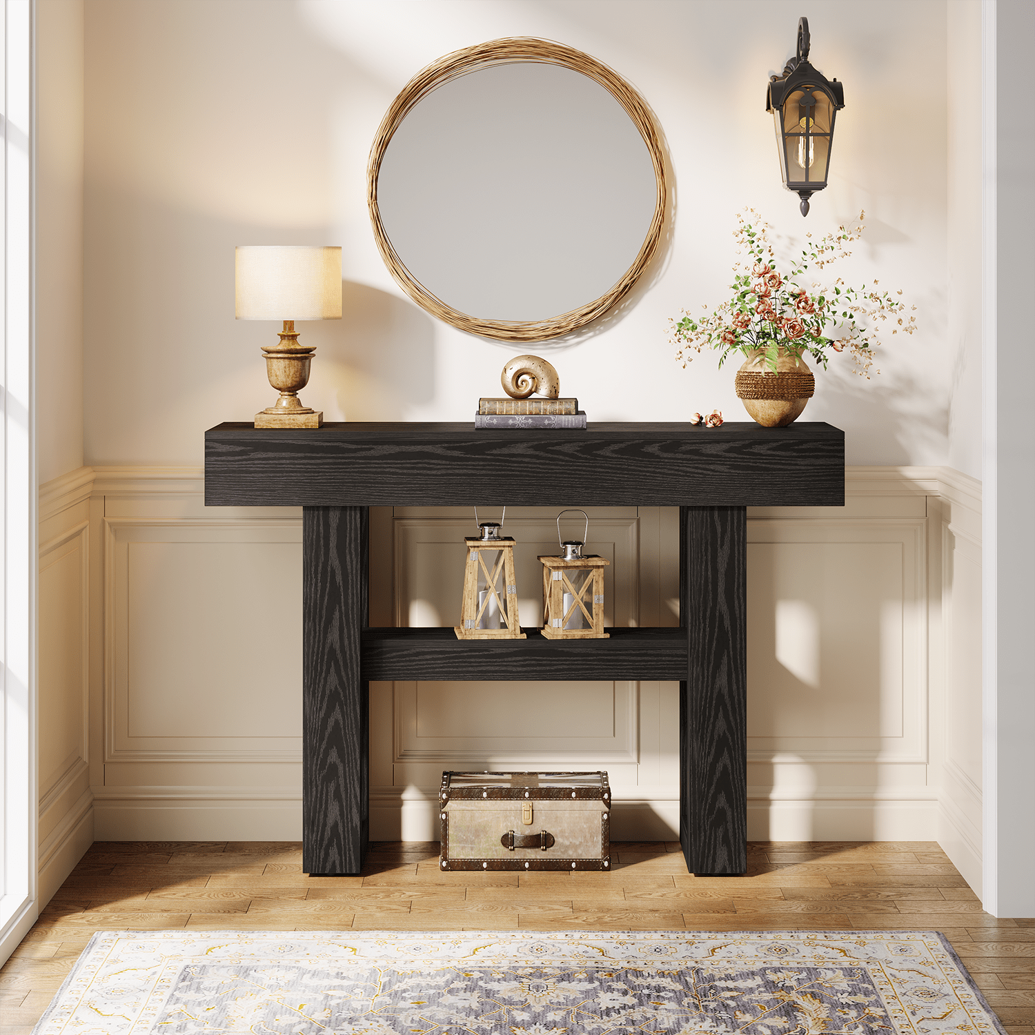 Tribesigns 41.34" Console Table, Rustic 2-Tier Storage for Entryway and Living Room