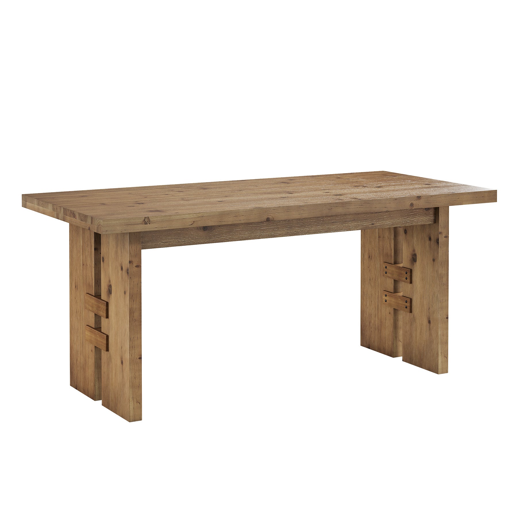 63" Solid Wood Executive Desk, Farmhouse Office Computer Desk with Large Work Surface