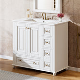 23.6" Bathroom Vanity, Freestanding Bathroom Storage Vanity Cabinet with 2 Doors 3