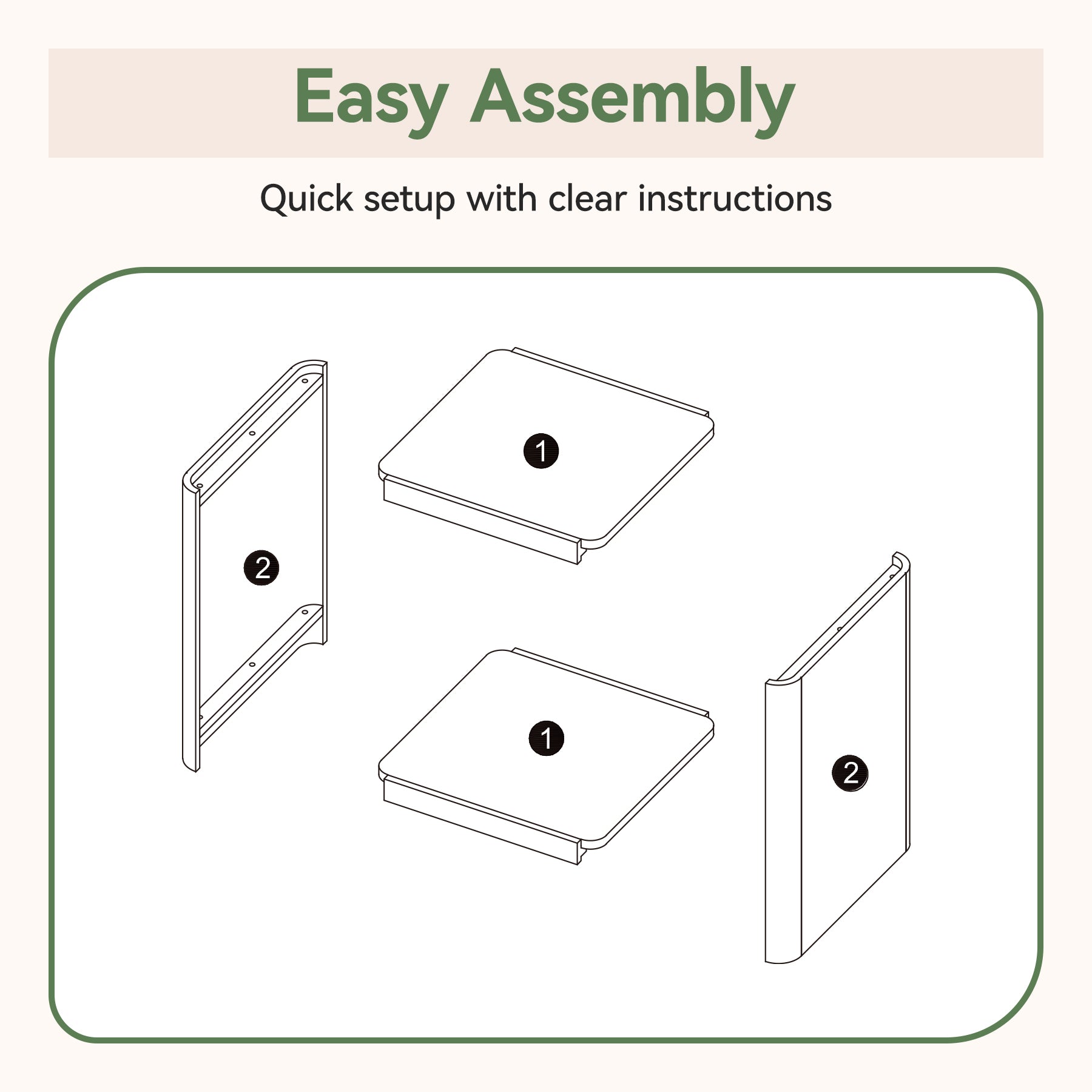 Solid Wood End Table, 2-Tier Side Table with Rounded Edges for Living Room