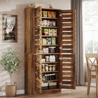 70.8" Kitchen Pantry Cabinet, 9-Tier Storage Cabinet with 2 Shutter Doors