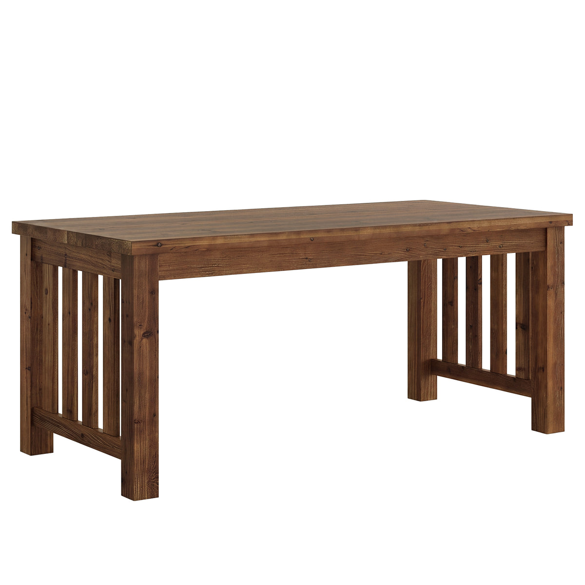 63" Solid Wood Computer Desk, Sturdy Farmhouse Home Office Writing Table