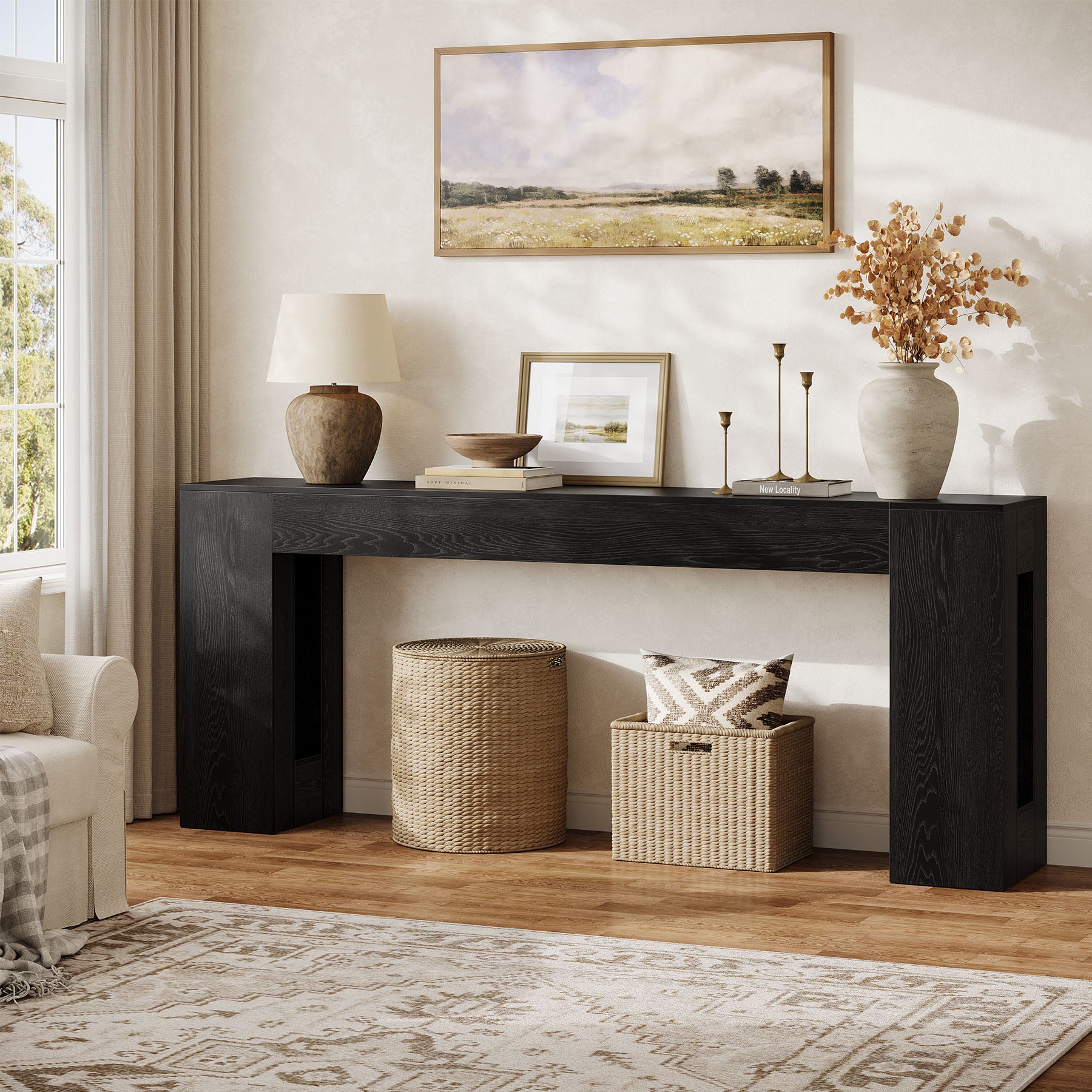 Tribesigns 78.74" Console Table, Modern Geometric Sofa Table for Entryway