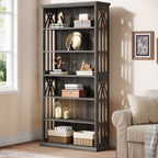 6-Tier Bookshelf, 75" Bookcase Display Shelves Storage Etagere