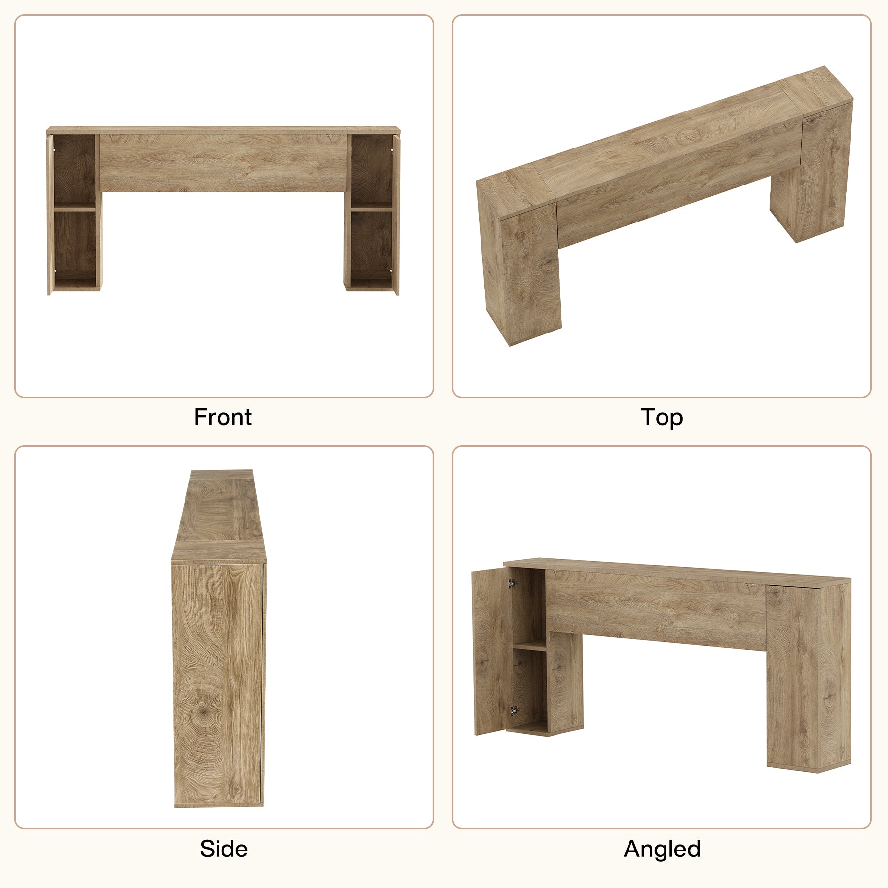 78.7” Extra Long Console Table, Farmhouse Entryway Table with 2 Hidden Storage Cabinets