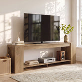 70.8" TV Stand for TVs Up to 80", Modern Low Entertainment Center with 2-Tier Storage 3