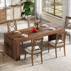 78.7" Rectangular Dining Table, Farmhouse Kitchen Dinner Table for 6-8