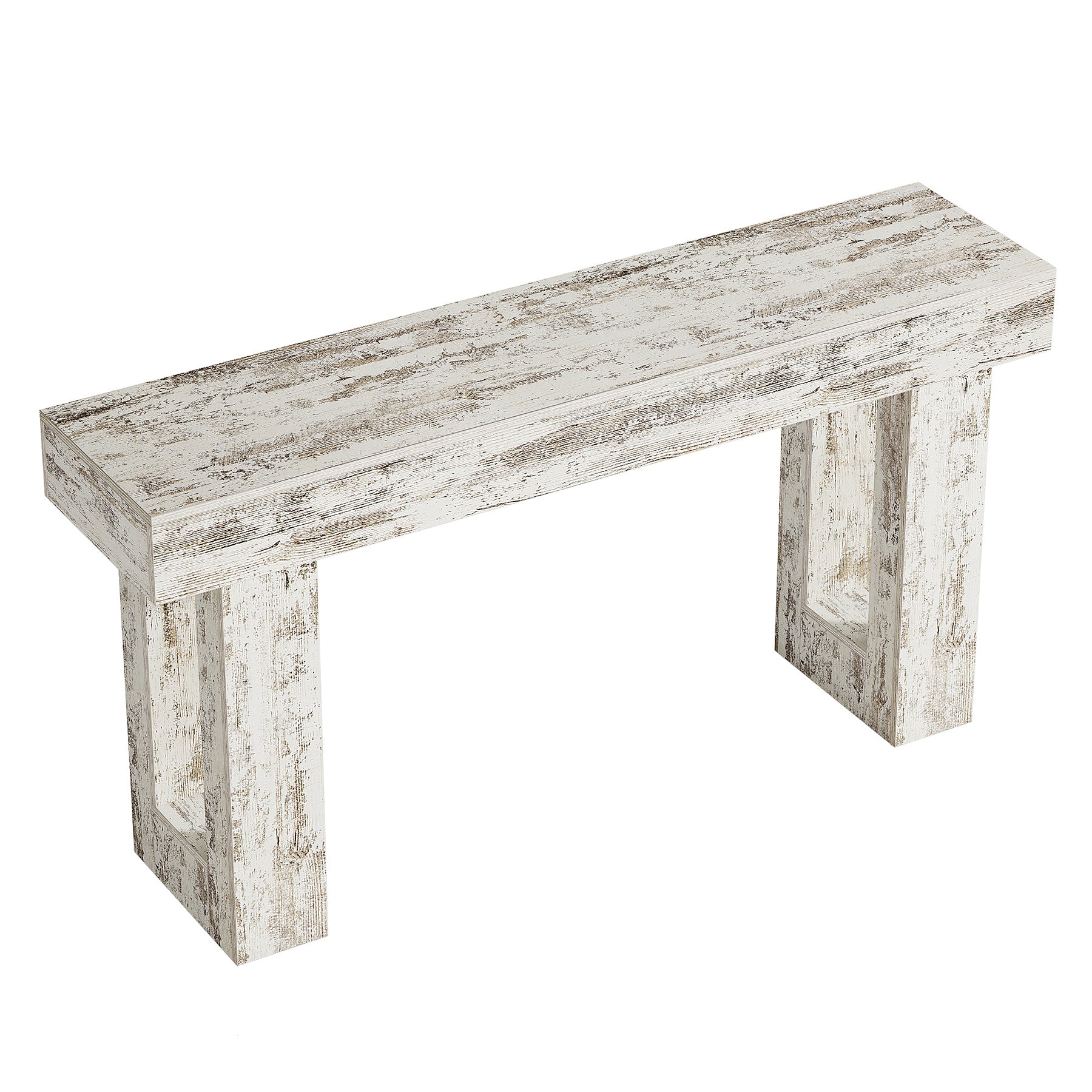 63" Console Table, Rectangular Sofa Table with Thick Legs Behind Couch