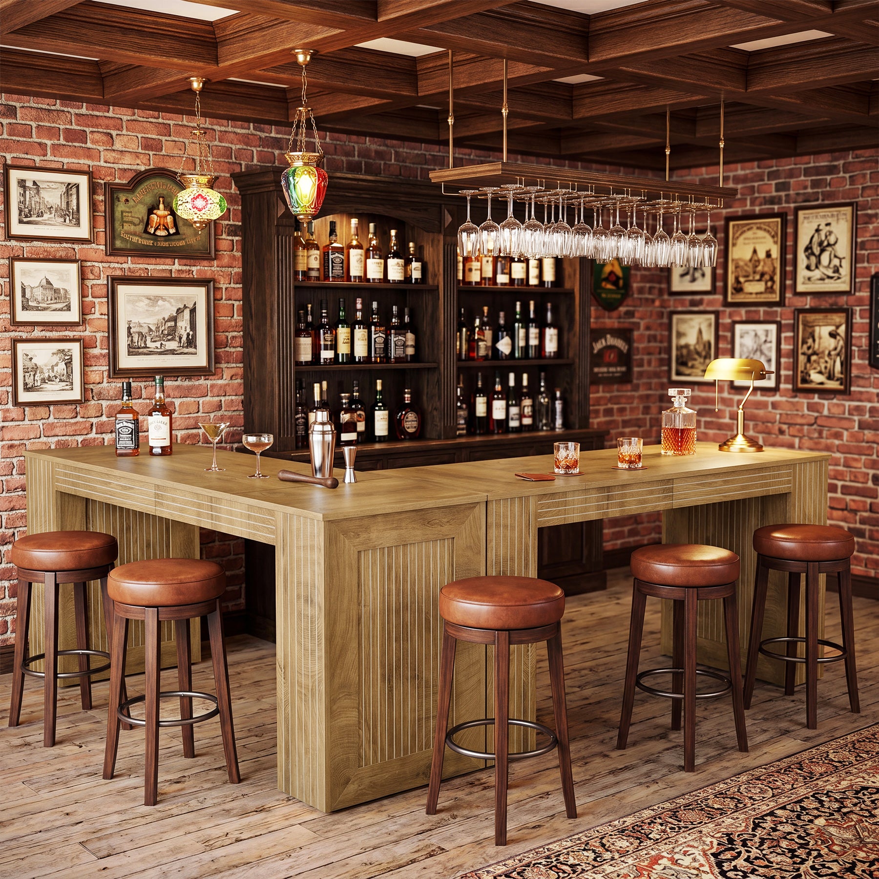 Tribesigns 62.99-Inch Counter Height Pub Table with Strong Frame, Farmhouse Bar Table for Kitchen(Only Table)