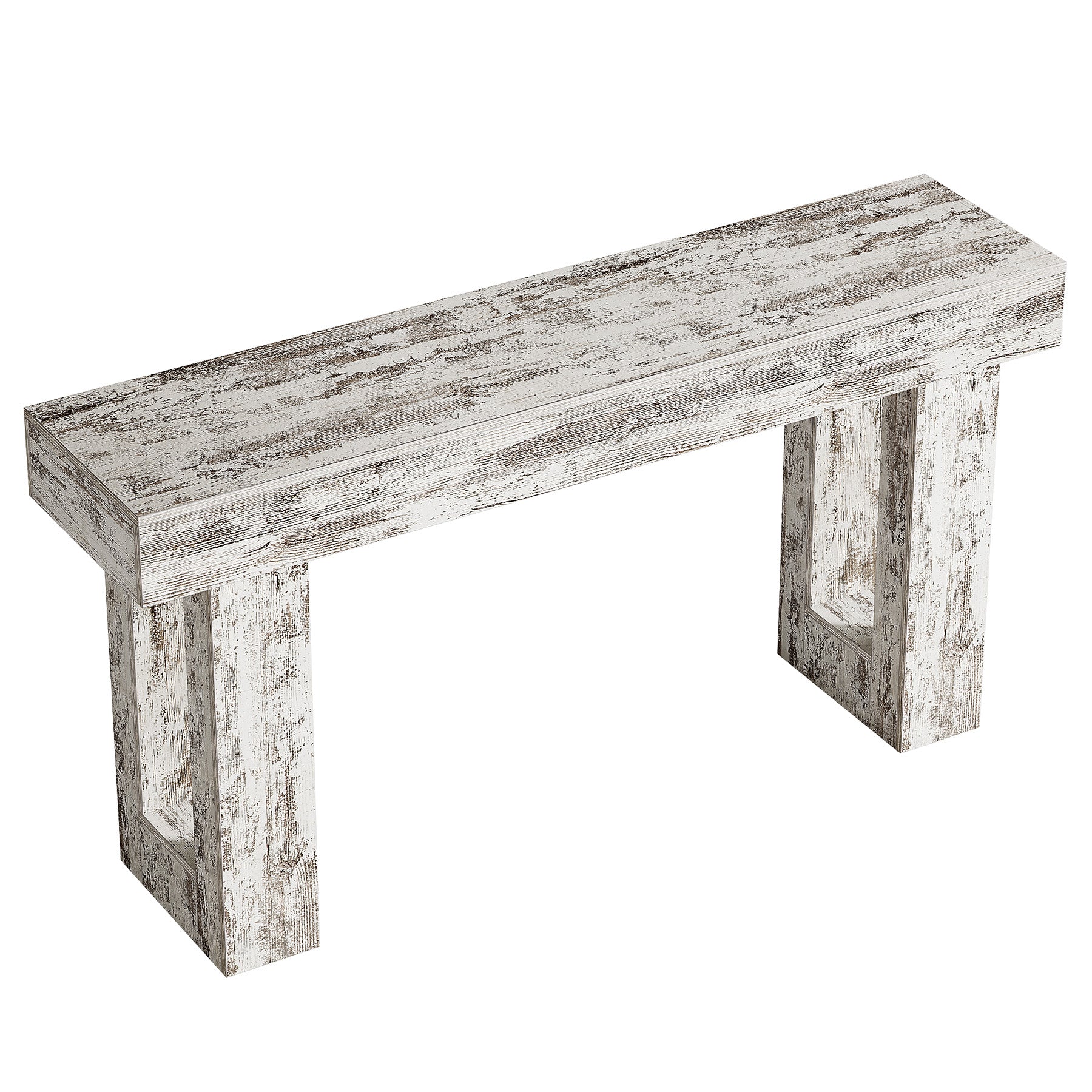 63" Console Table, Rectangular Sofa Table with Thick Legs Behind Couch