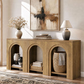 63" Arched Console Table, 2-Tier Narrow Sofa Table for Entryway, Living Room 3