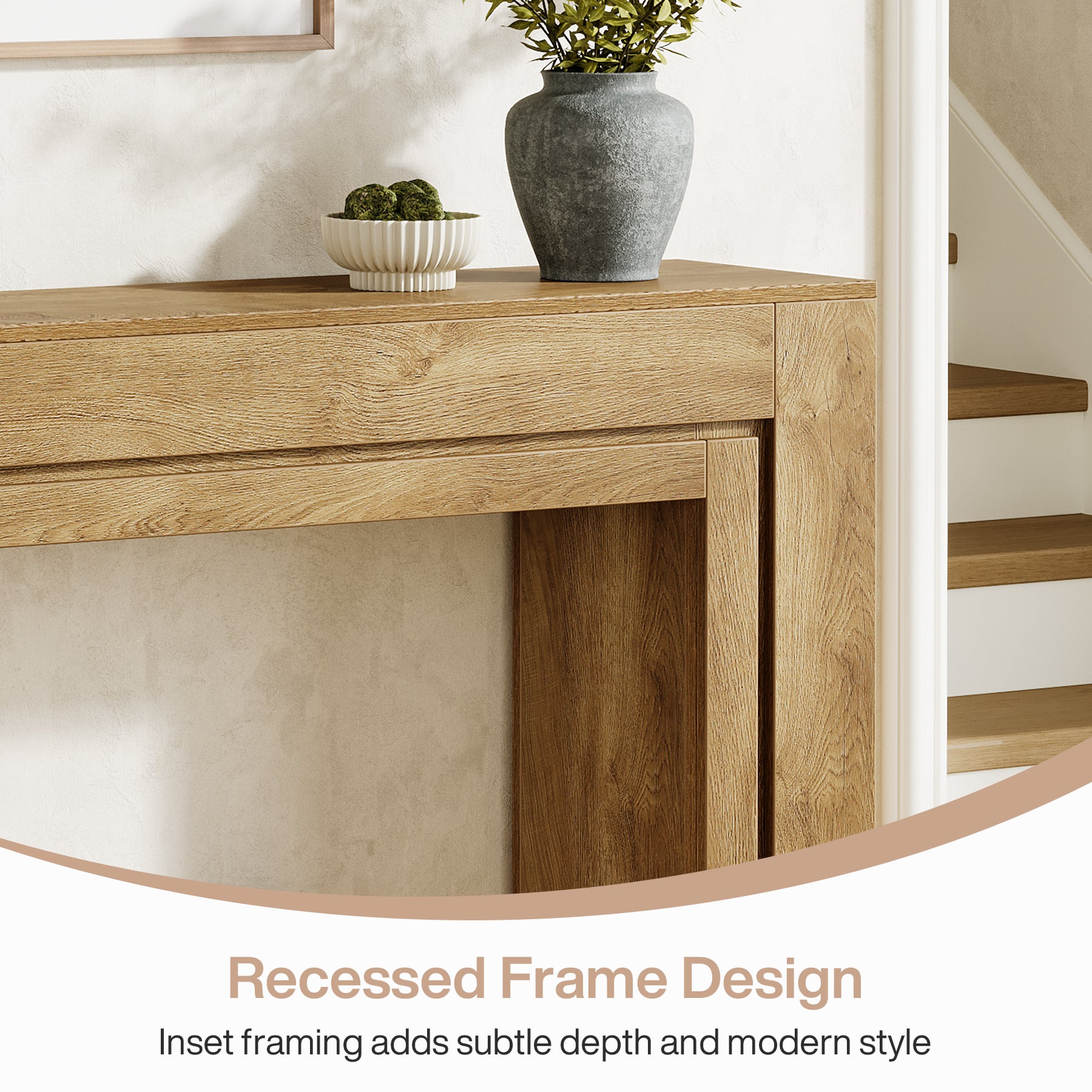 41" Modern Farmhouse Console Table, Entryway Sofa Table with Double Base for Hallway, Living Room, or Entrance