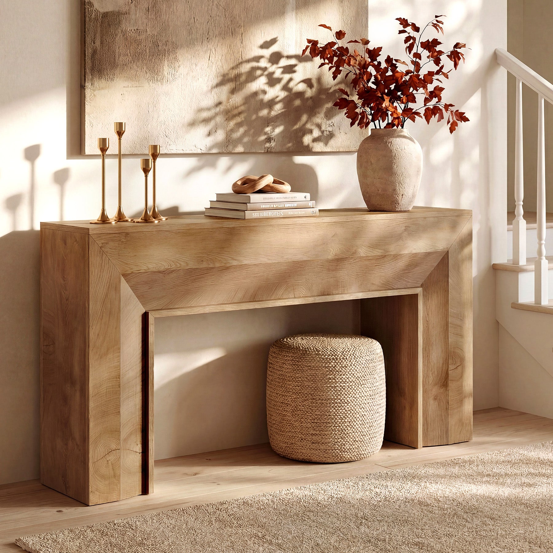 63" Console Table, Farmhouse Entryway Sofa Table for Hallway, Living Room