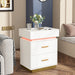 Tribesigns LED 3-Drawer Nightstand, Modern Bedside Table with Sliding Top