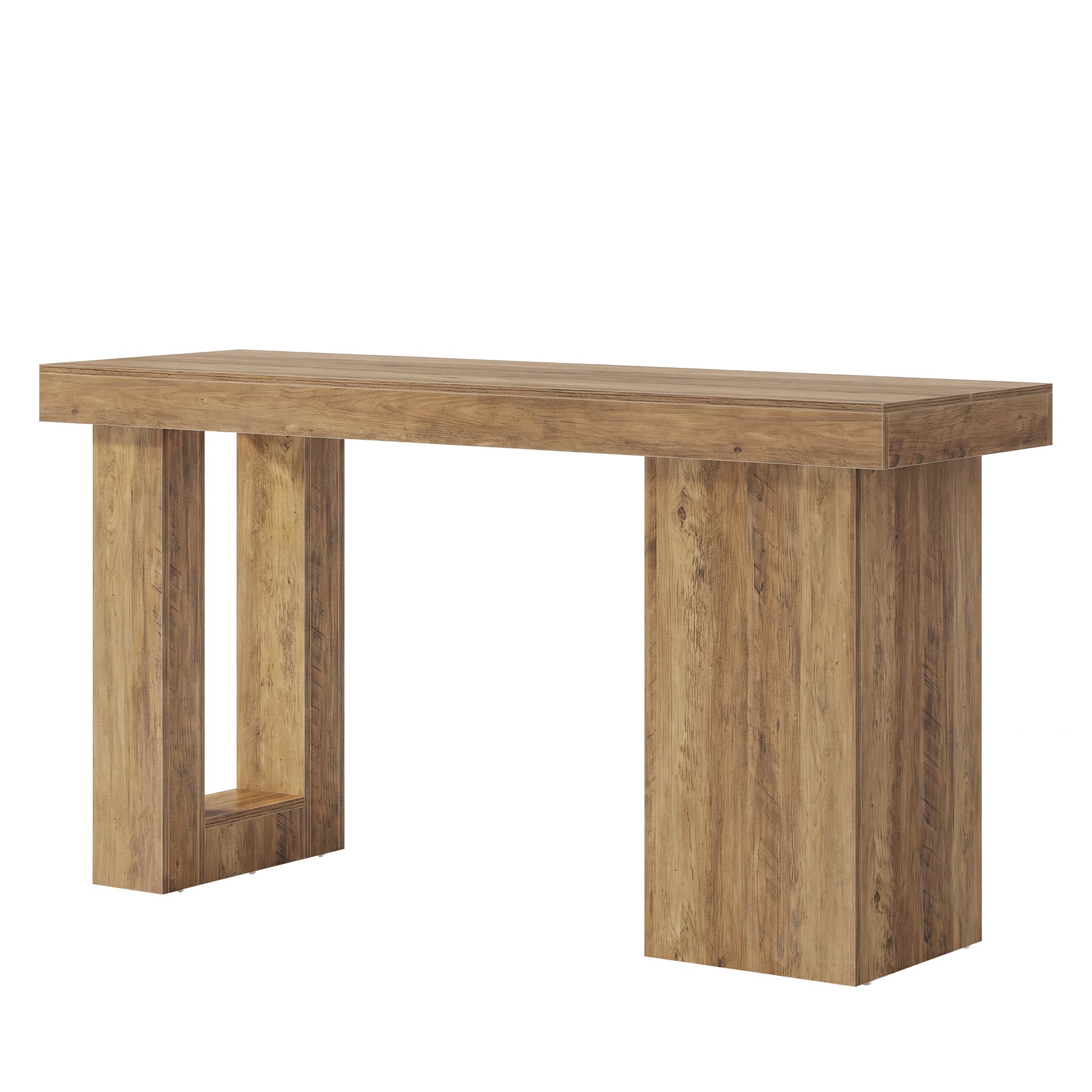63" Bar Table with Storage Cabinet, Counter Height Pub Table Bar Unit for Dining Room, Bistro
