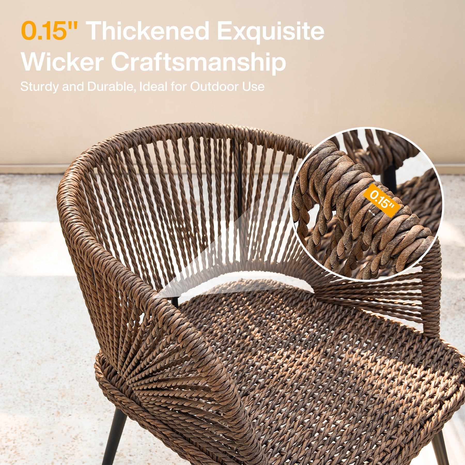 4-Piece Rattan Outdoor Patio Furniture Set with Removable Cushions and Coffee Table