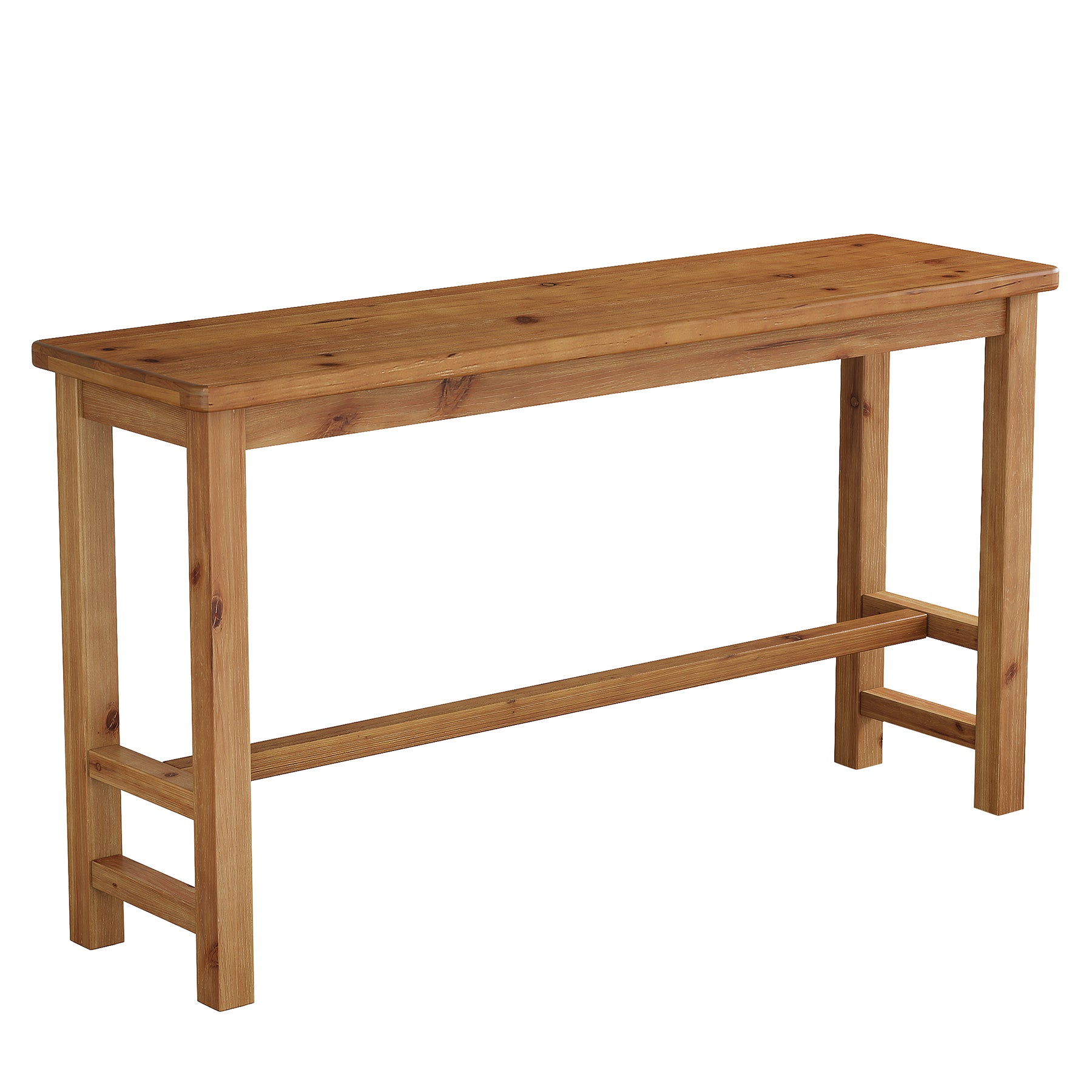 63" Solid Wood Bar Table, Rectangular Counter Height Pub Table for Home Bar