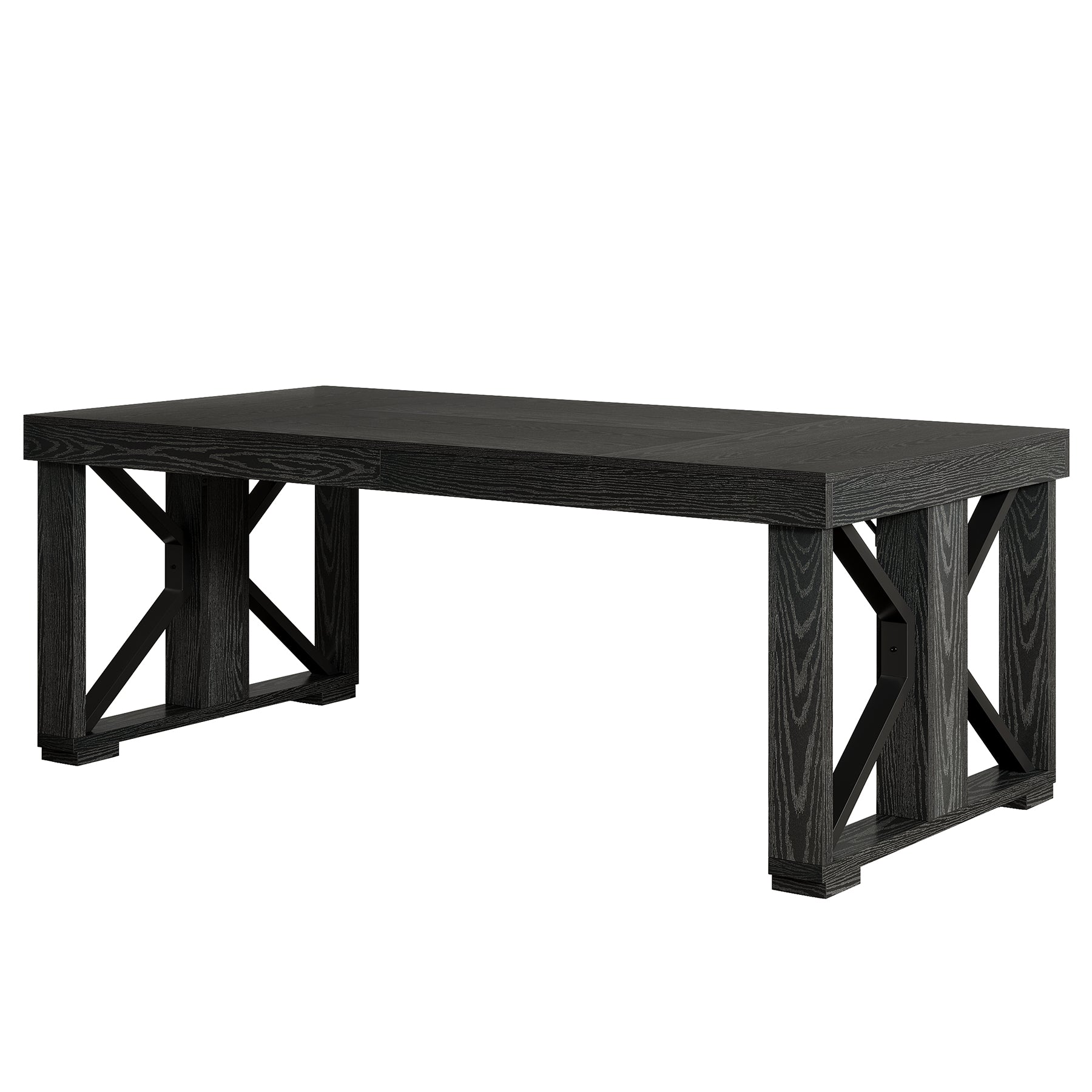 70.8" Dining Table, Wooden Kitchen Dinner Table for 6-8 People