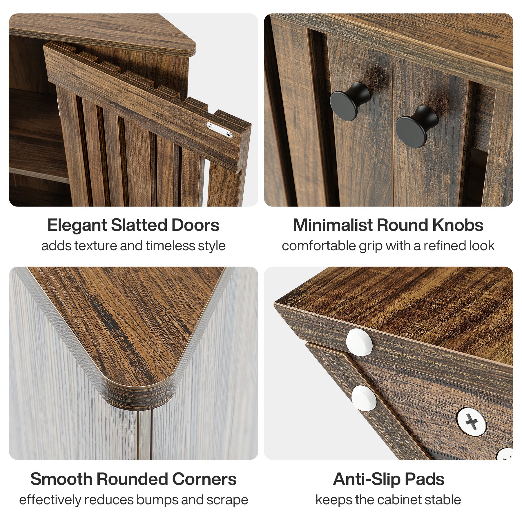 53" Console Table, Farmhouse Entryway Table with Fluted Cabinet Door