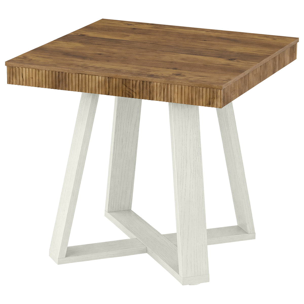 31.5" Square Dining Table, Small Kitchen Table with Fluted Edge for 4