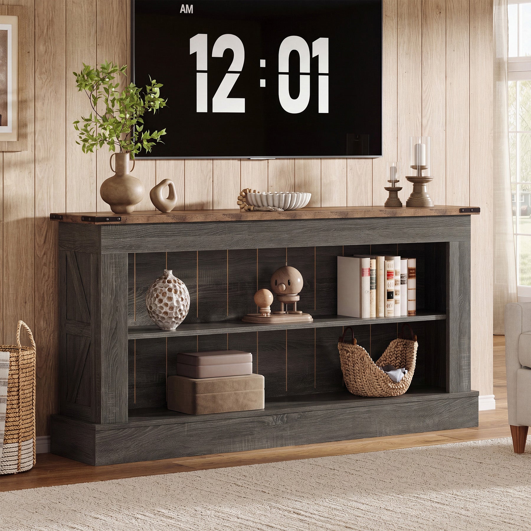 63" Tv Stand, Modern Entertainment Center Media Console For 75" Tv