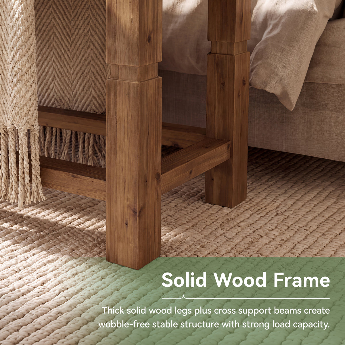 70.87" Upholstered Solid Wood Entryway Bench with Linen Fabric Padded Seat